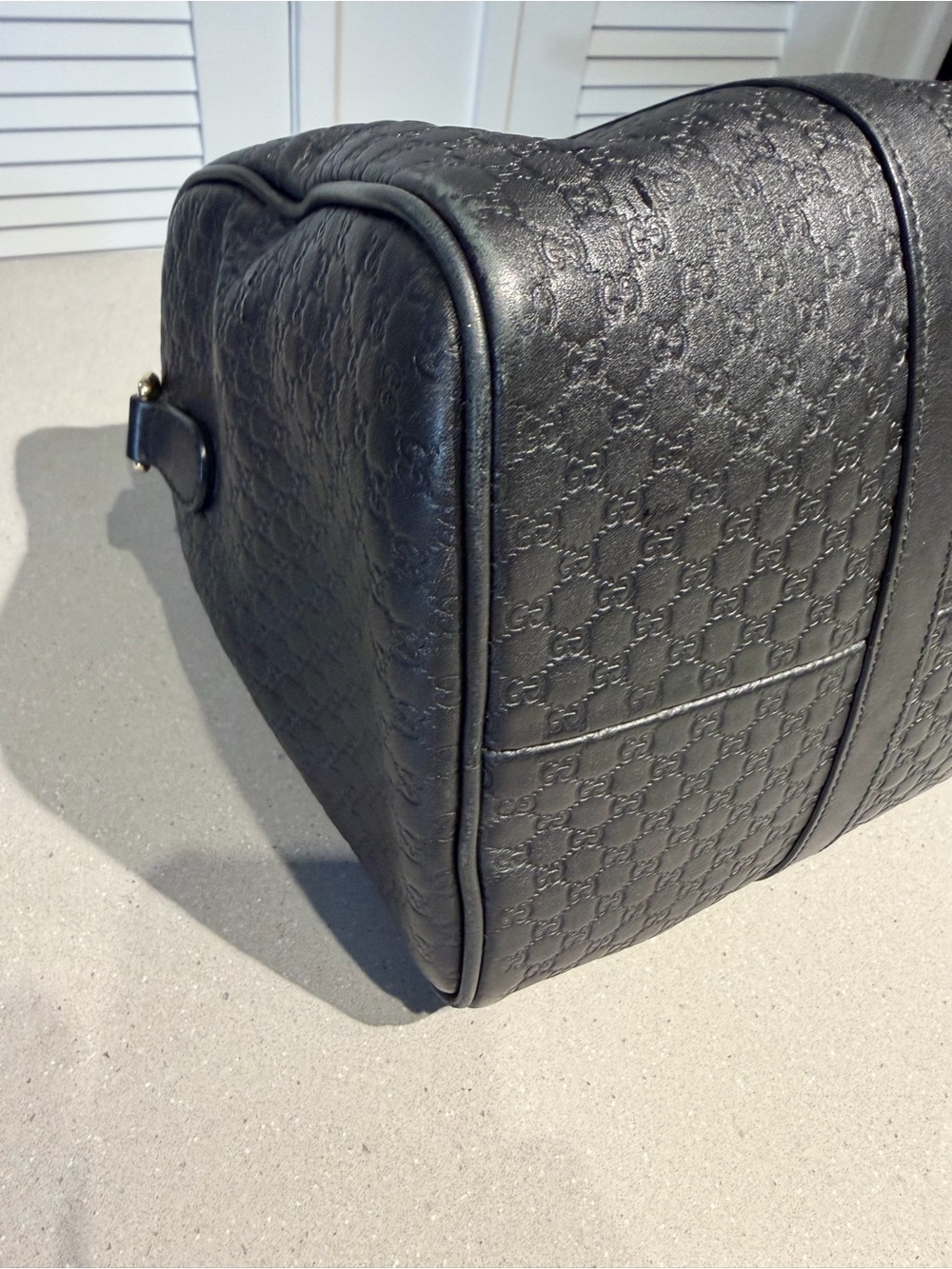 Gucci Black Embossed Leather Top-Handle Tote - Picture 12 of 17